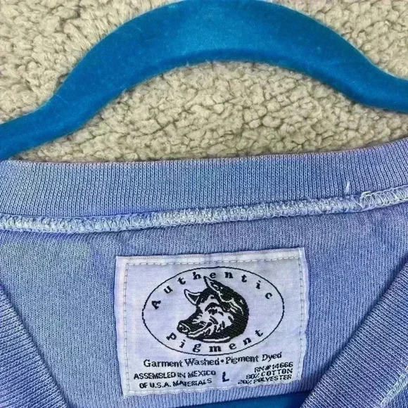 Authentic Pigment Blue Sweatshirt Size L Mens - Picture 2 of 7
